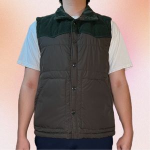 Union Brown and Green Corduroy Vest
